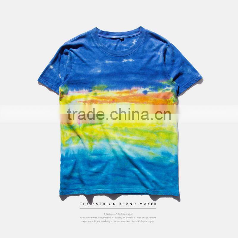 Men Tie Dye T-shirt , summer shirt,brushed color T-shirt