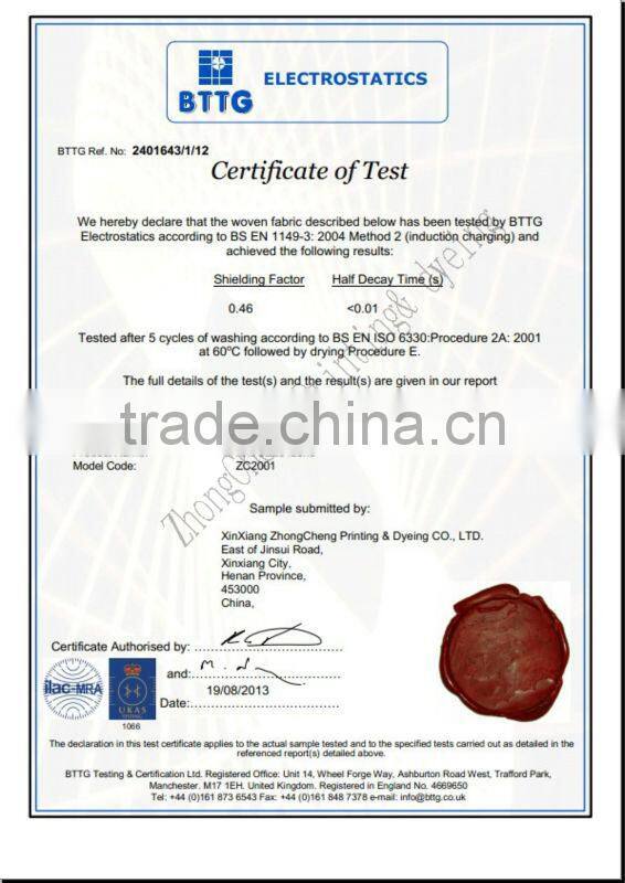 100% cotton flame retardant satin drill fabric 32/2*10/108*56