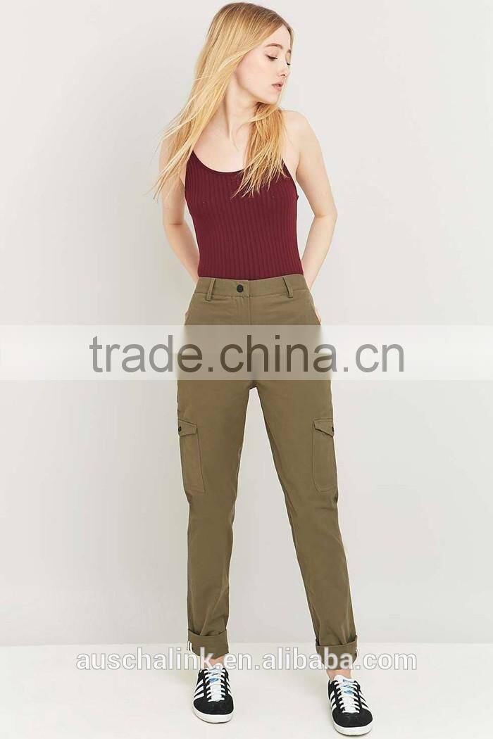 new arrival custom lady popular khaki funny cargo trousers