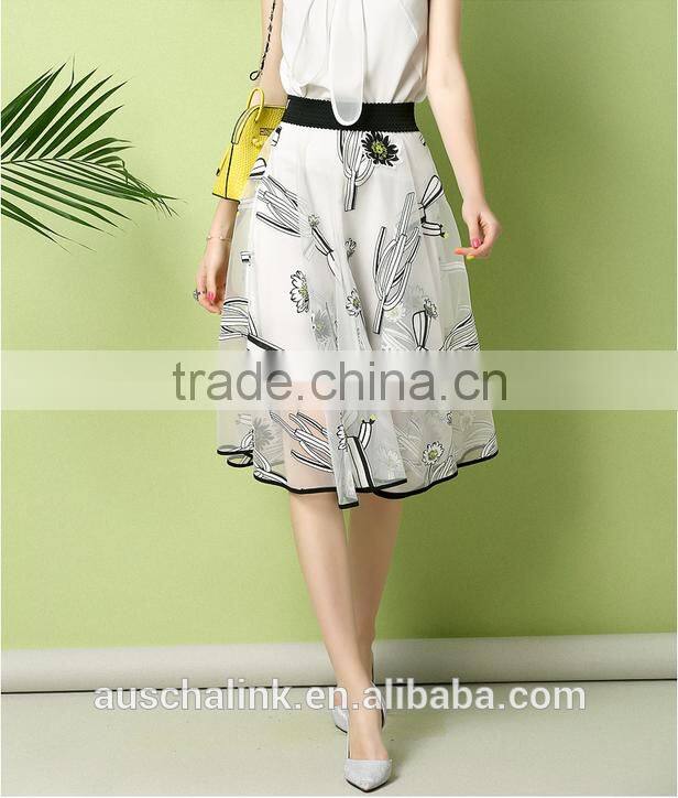 new arrival elegant chiffon elastic waist long skirt fashion pattern
