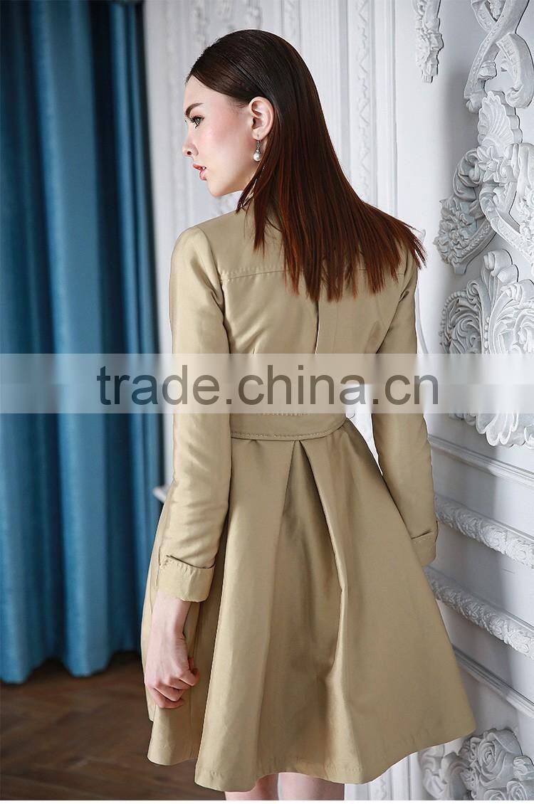 Fashion Ladies Khaki Color windbreaker Wind Coat