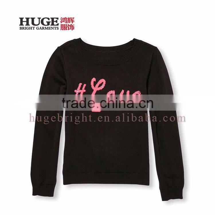 Long Sleeve Pullover Knit Sweater For Young Girls