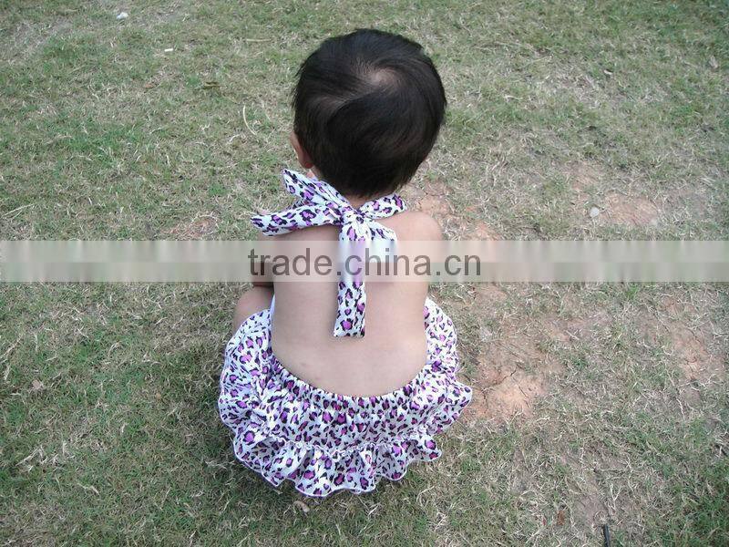 Factory direct sale cute baby bubble sunsuit rompers with ruffle