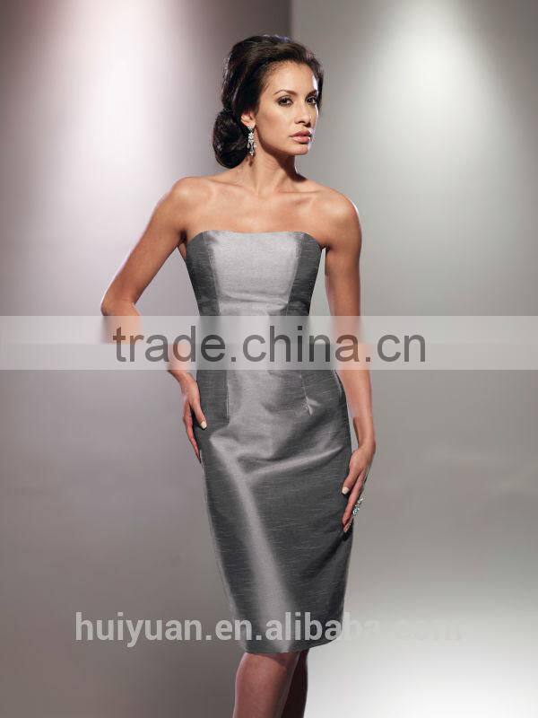 elegant satin two piece casual formal evening dress 2014