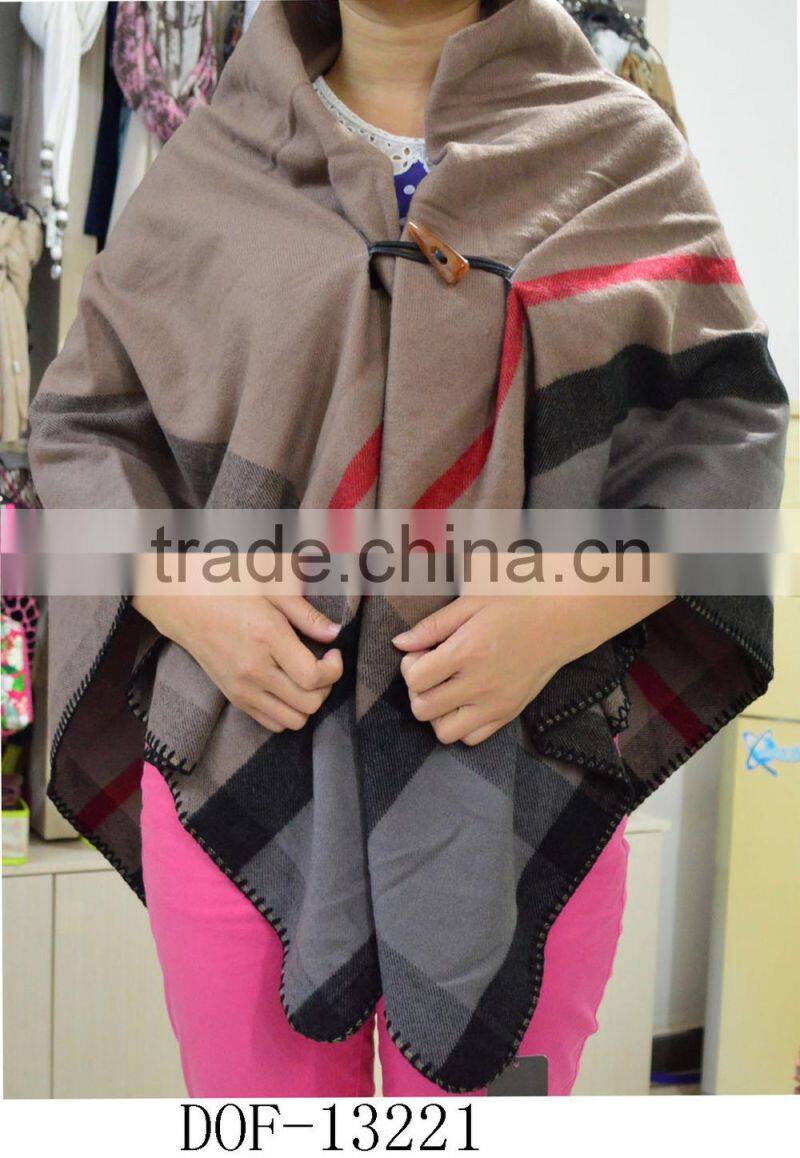 Fashion hot button jacquard cashmere plaid checked pashmina shawl
