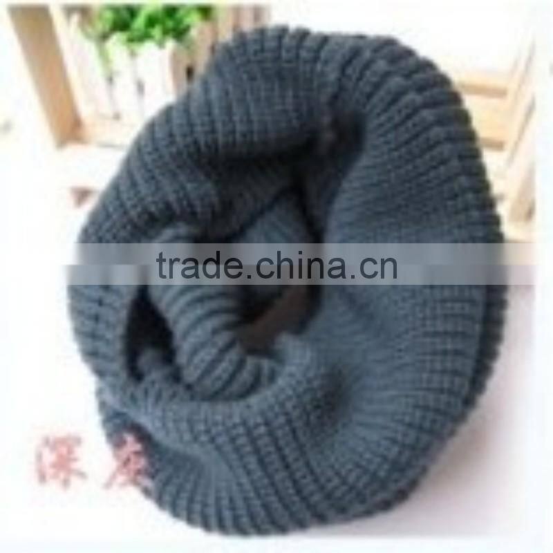 flat machine girls fashion plain color knitted neck warmer scarf