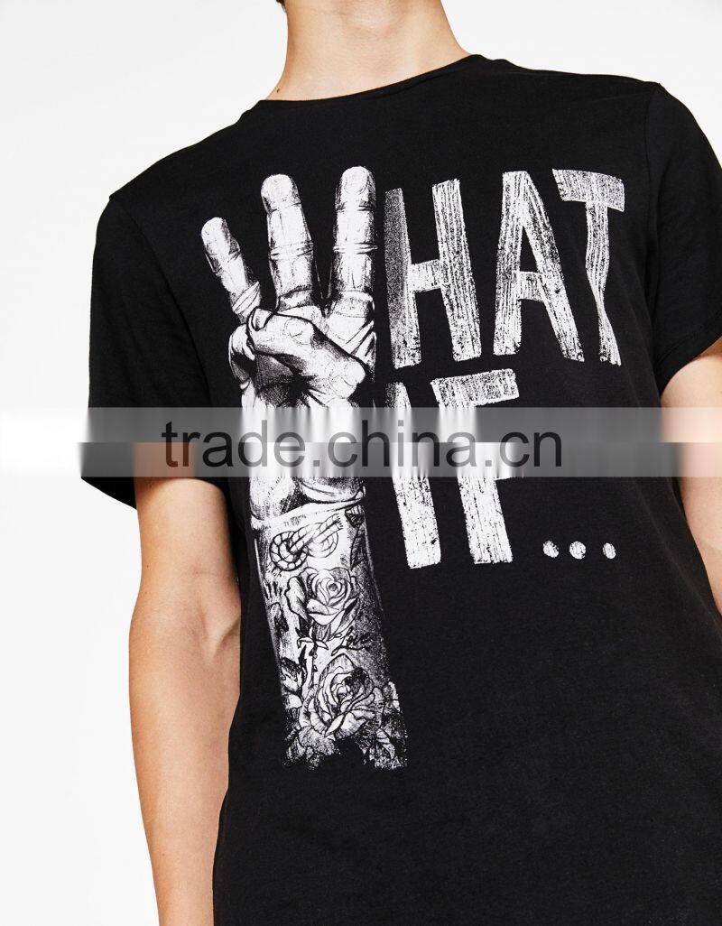 Customize Text Print T-Shirt For Man Stylish Discharge Printing Pattern Fashion Casual Tee 100% Pure Cotton Material Soft Short