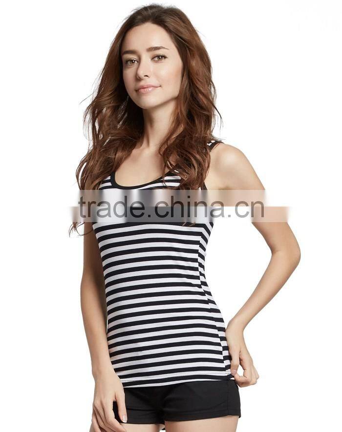 Classic stripe plain women tank top