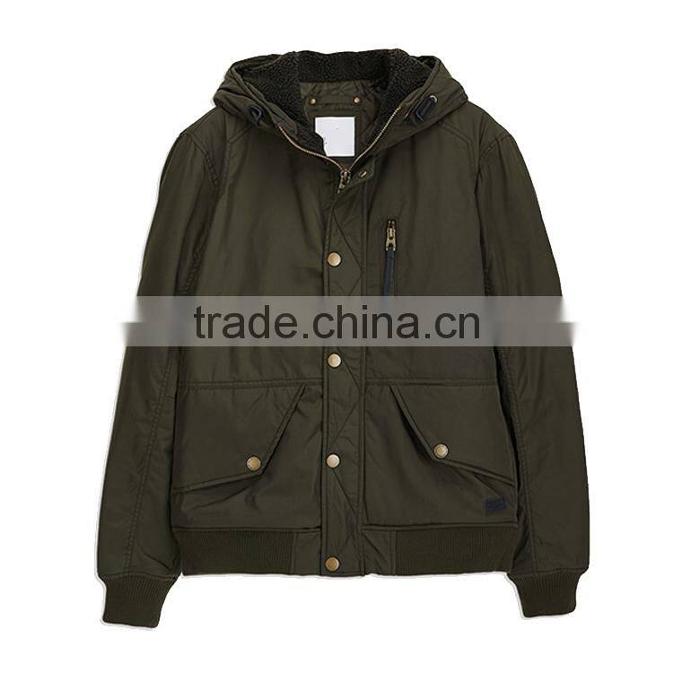 Latest Design Trim Hoody Casual Men Padding Quiltted Jacket For Sale