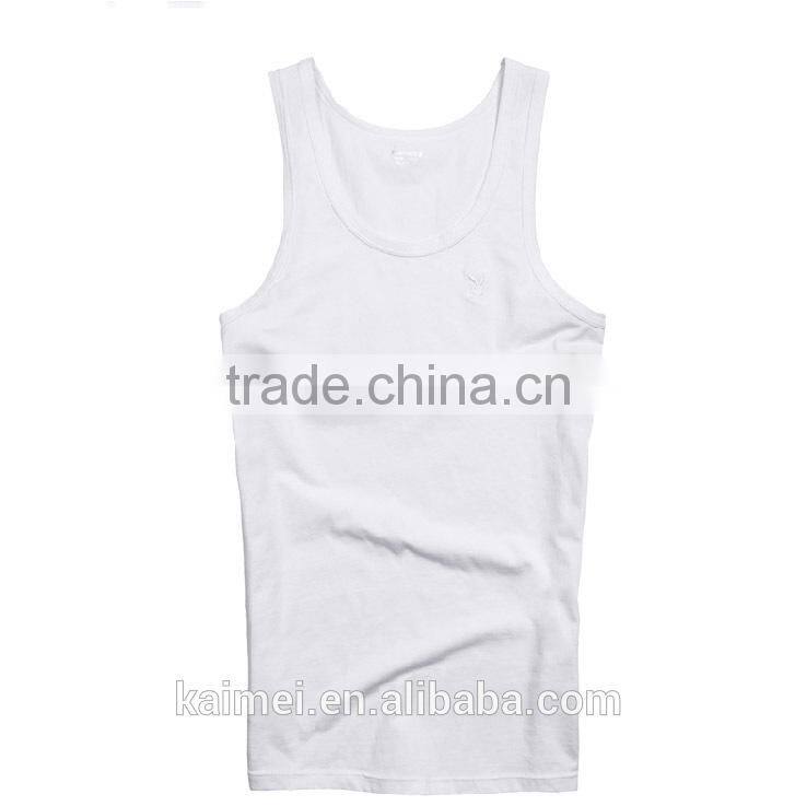 fashion cheap 100% cotton men sleeveless knitwear camisole