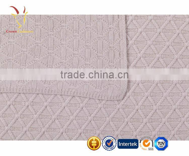 Baby Solid Cable Cashmere Blanket/Throw