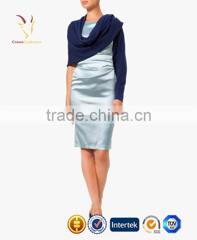 Navy Blue Wrap Poncho Shawl