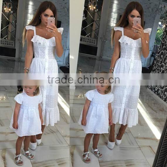 Popular Designs Women Dresses Summer High Qulaity Mother Daughter Matching Dress