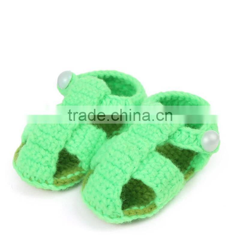 Handmade blue baby sandals crochet baby shoes LBS20151223-62