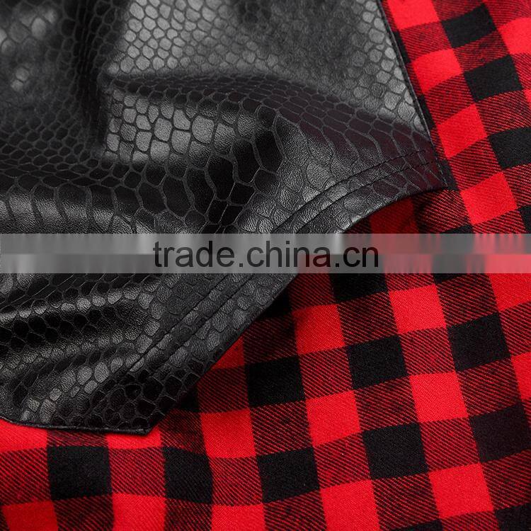 black mens hoody leather hoodie two tone plaid hoodies