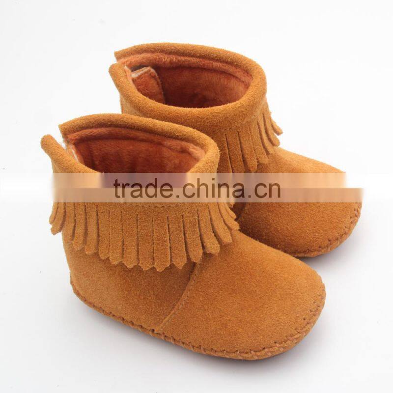 2017 spring new arrival leather material moccsins baby football boot