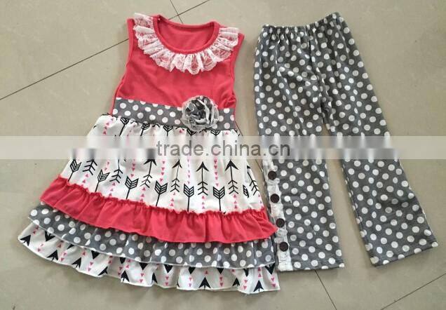 2016 hot sales Fabric flowers Hight Quality girls boutique clothing wholesales Cotton Bodysuit Birthday Romper for Baby Girls