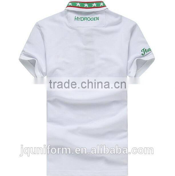 Custom Mens Blank Polo Shirt 65% Cotton 35% Polyester Blend Contrast Color Collar Custom Polo Shirts