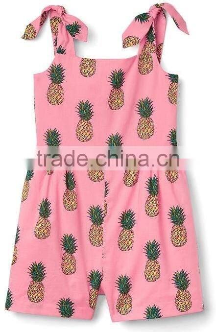 New Fashion Girl jumpsuit princess Pineapple bow romper Kids Girl jumpsuit