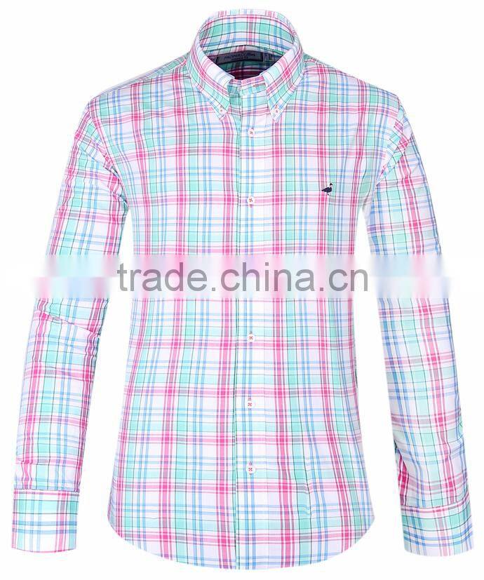 2017 latest men's plaid casual long sleeve shirt