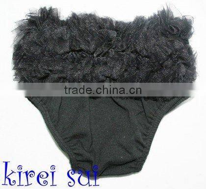 Black Baby Ruffles Chiffon Bloomers Panties T3