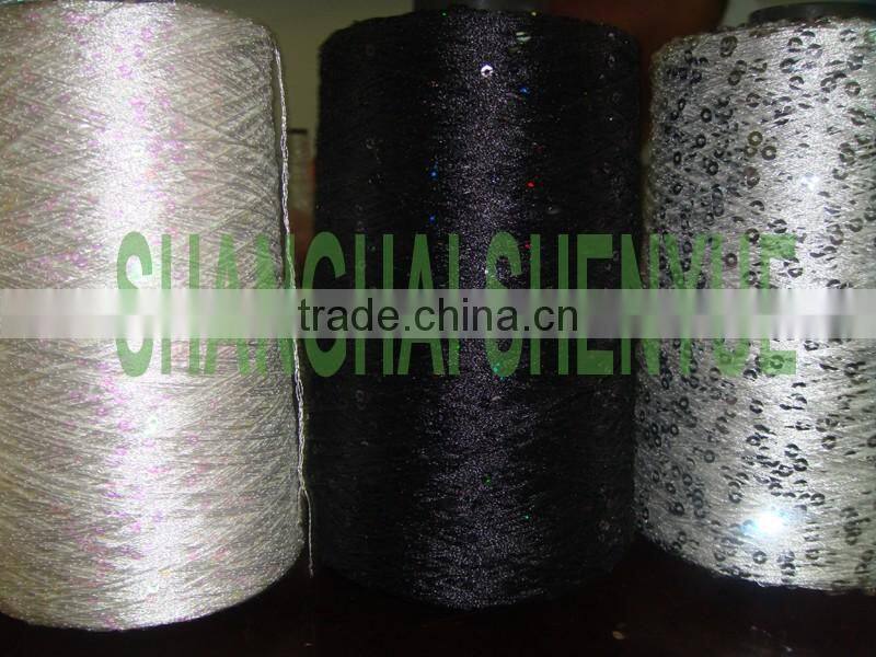 120D dacon yarn with 4mm sequin for knitting