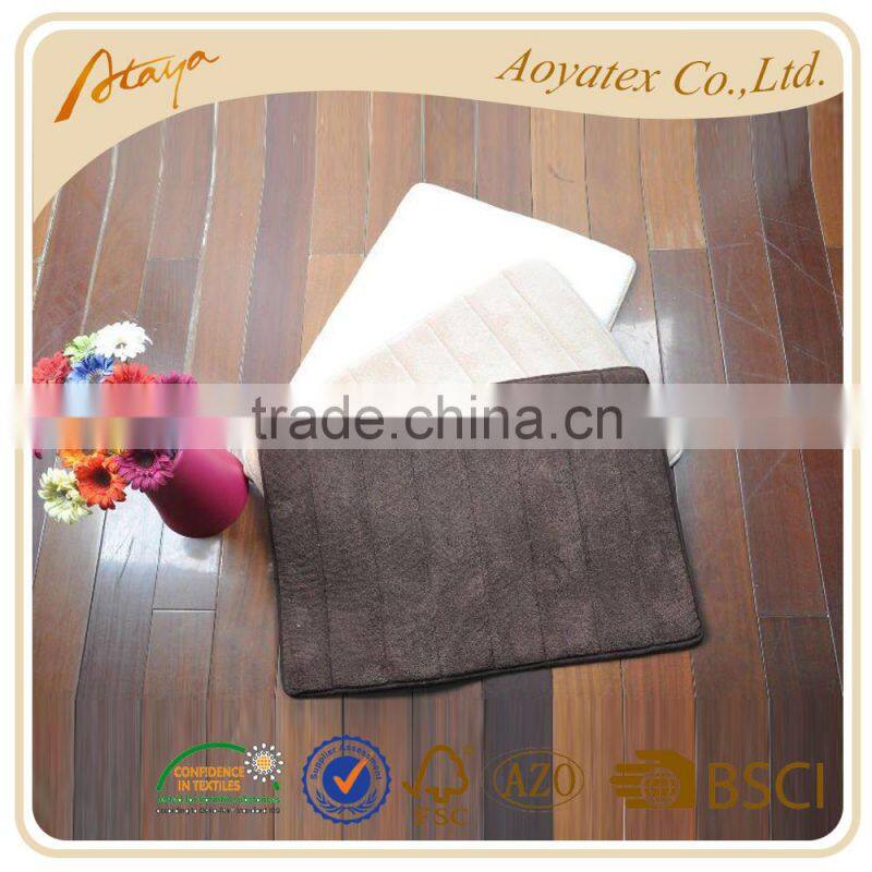 Water absorbent memory anti-slip foam bath mats floor mats