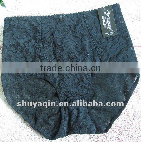 wholesale womens plus size high waist panty good elastic lace panty