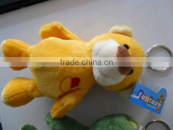 factory supply good quality plush mobile keychain toys with metal ring
