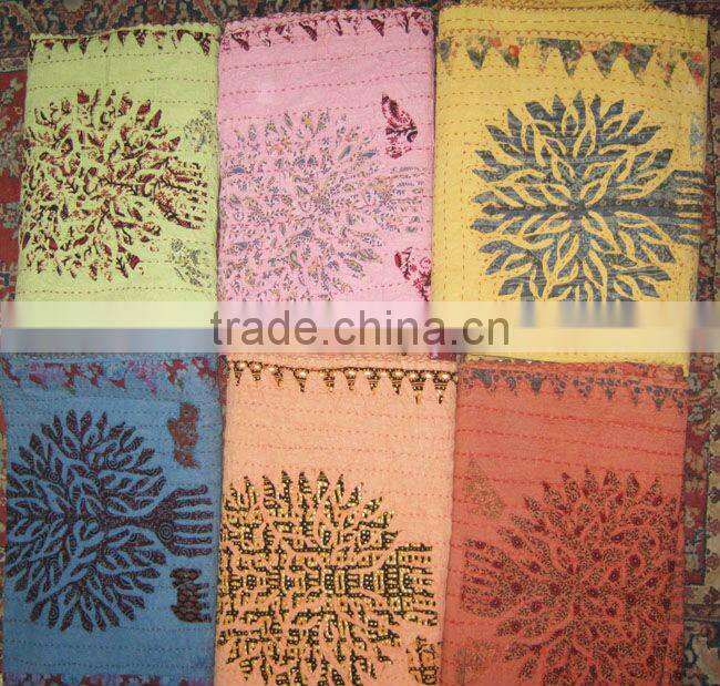 ELEPHANT PRINTS KANTHA QUILTS AND THROWS