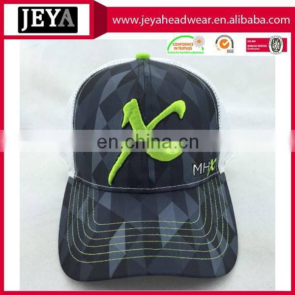 Common trucker hat mesh polyester cap sublimation with embroidery logo