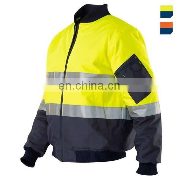 High visibility reflective quilted waterproof winter work coat/ Parka