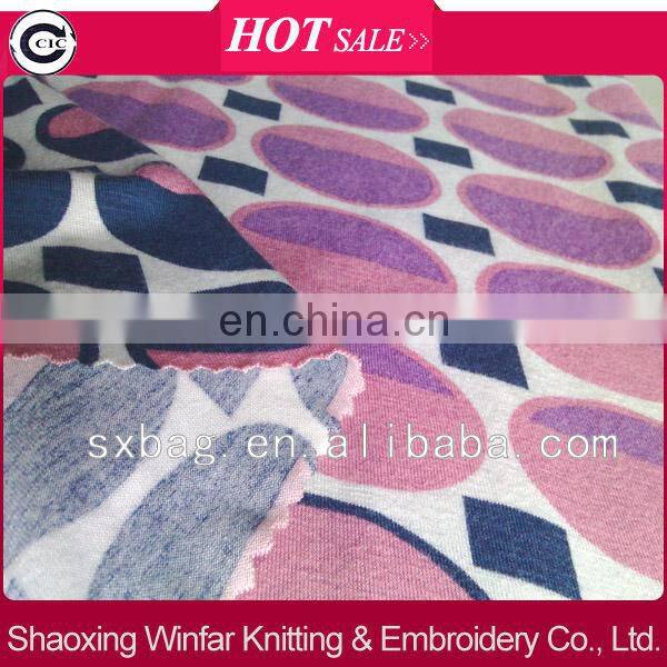 Alibaba China single jersey spandex knitting printed spun rayon fabric for garment