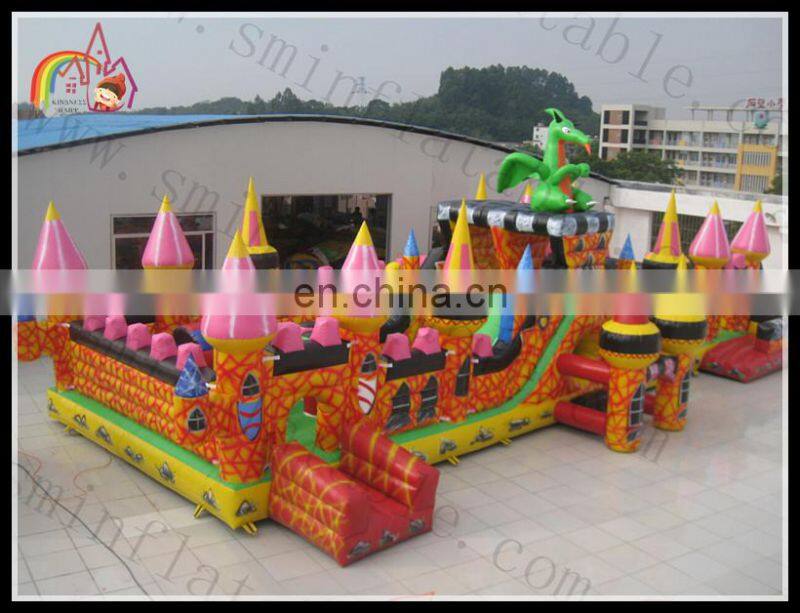 Attractive inflatable fun city, big inflatable bouncy games, inflatable combo slid fun land city