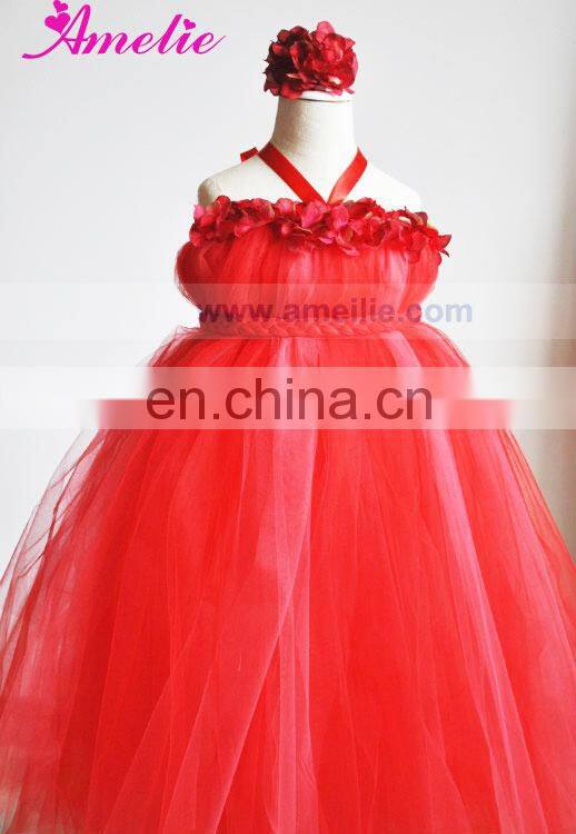 Paris Pink Flower Girls Tutu Dress