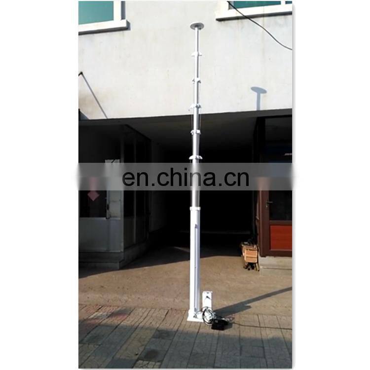 12m 7 section aluminium motorized crank telescopic mast 10kg