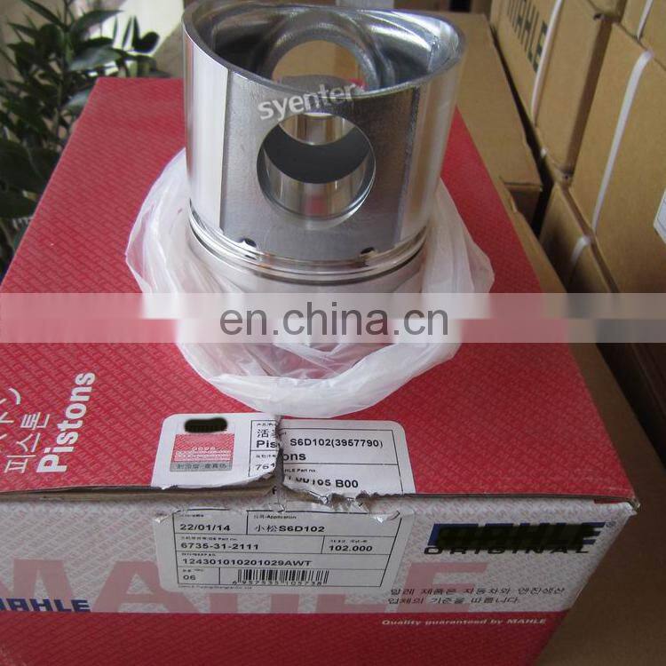 6BT 6D102 S6D102 Diesel Engine Piston 6735-31-2111 6735312111 3957790 For PC200-6 PC200-7 Excavator