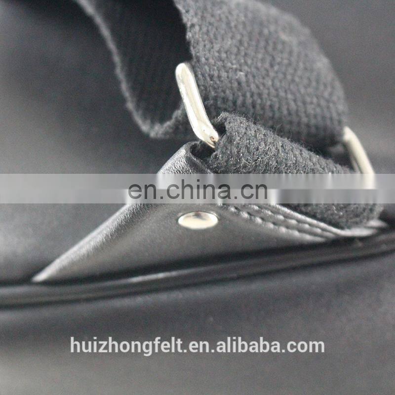 Custom fashion laptop felt backpack with leather shoulder strap