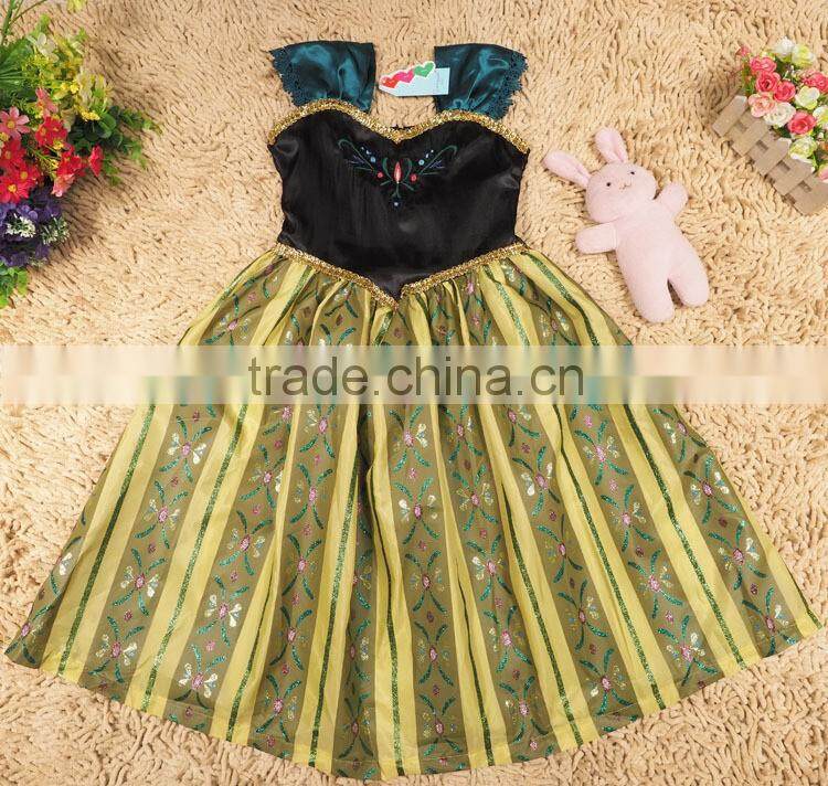 Princess Anna Costume Frozen Fancy Dress Elsa Cosplay Dress Girl Dresses