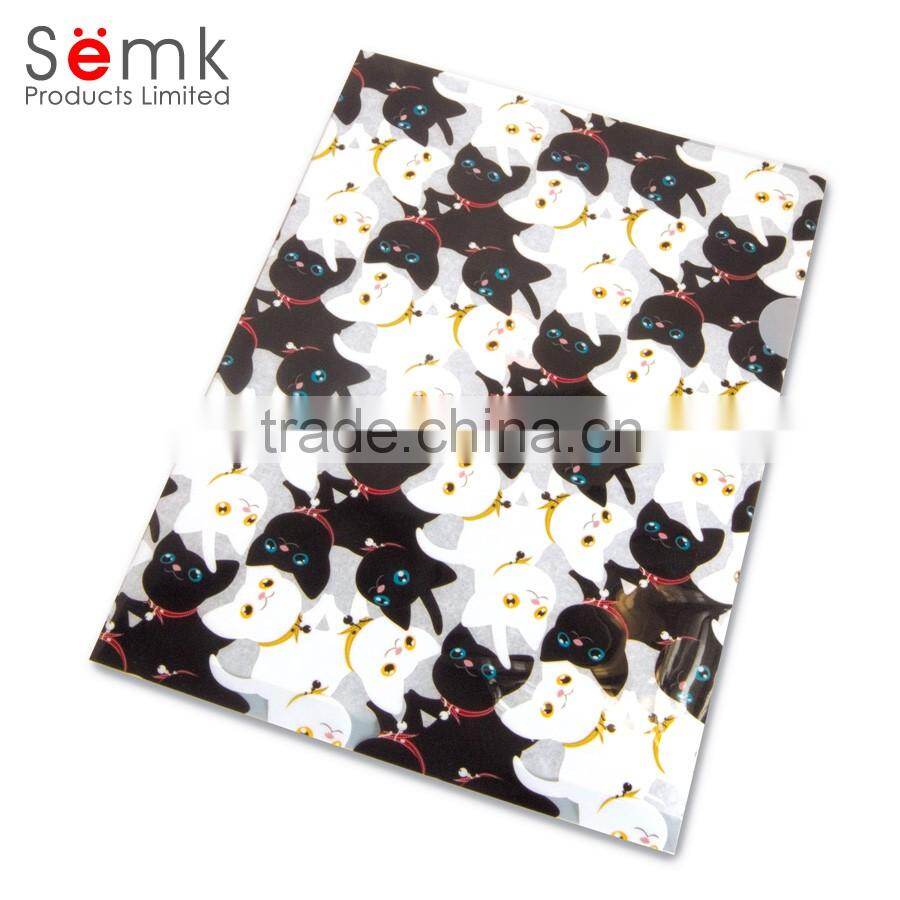 2016 China custom l shape clear plastic envelope folder for office & school