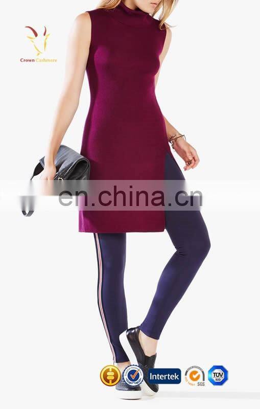 100% Cashmere High Neck Tight Cashmere Sweater Girls Crown Dress