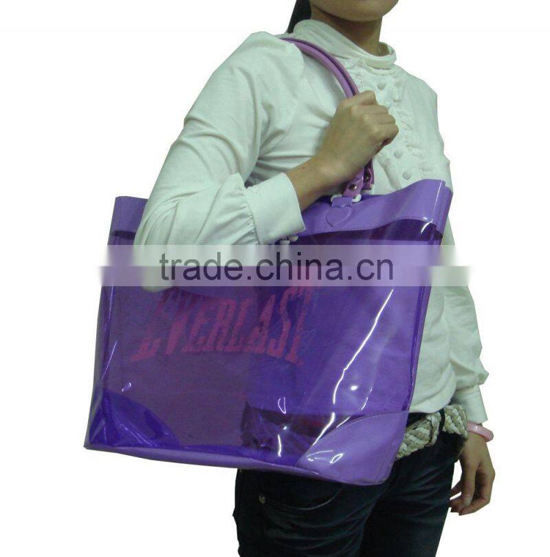 Factory beach towel bag vinyl beach bag girls waterproof bag orange color