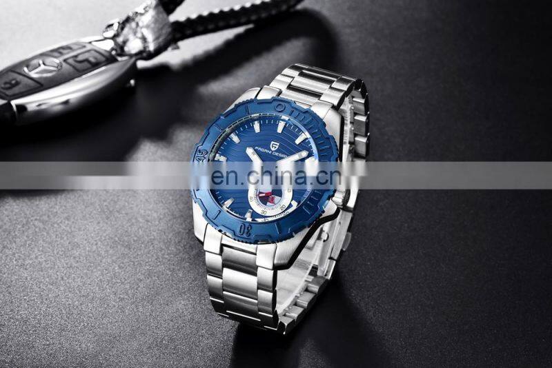PAGANI DESIGN 1636 Men's Fashion&Casual Quartz Watch Stainless Steel Band Auto Date