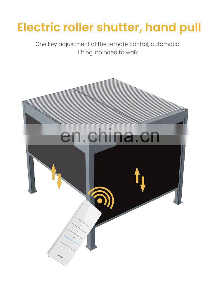 modern outdoor bricoking bioclimatique smart pool retractable pergola-aluminium bioclimatic 5x3 set