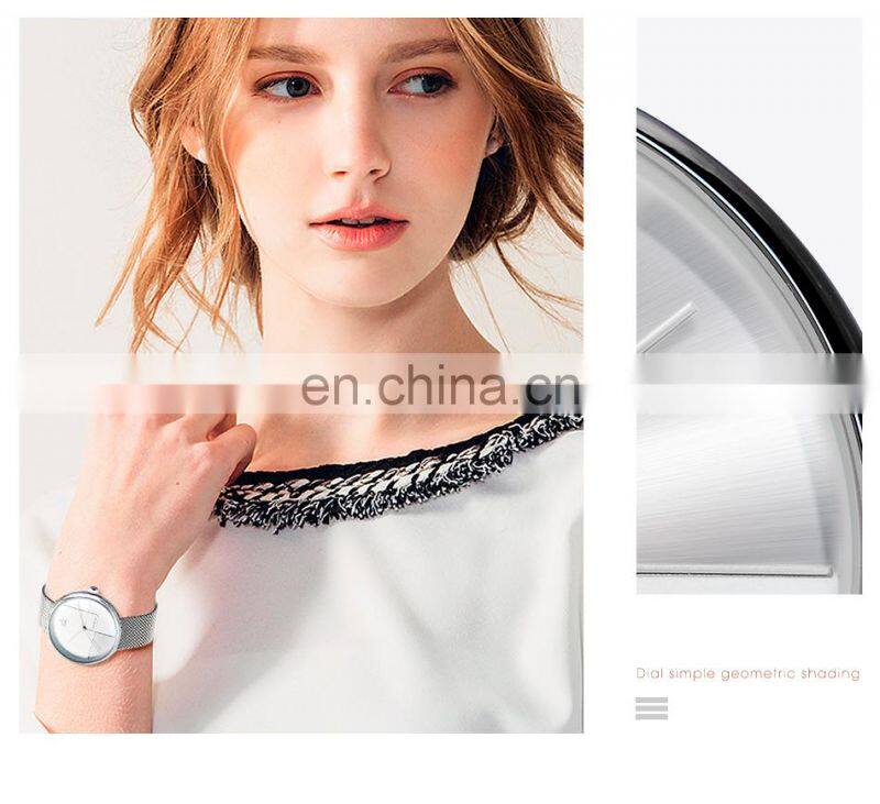 SHENGKE Ladies Watch SK Watch K0105L Business OL Feel Handwatch Geometric Design Gold Ultra Wristwatches