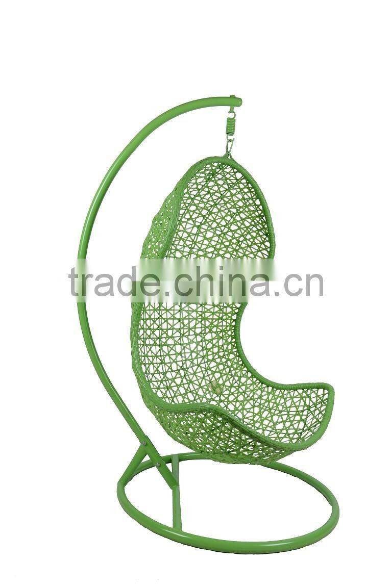 High quality top furniture pe rattan aluminium frame swing chair for sale