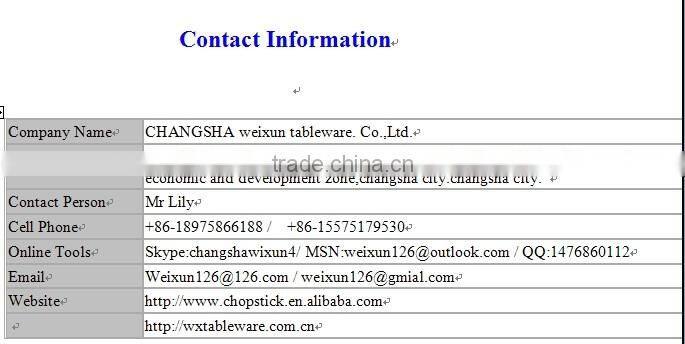 bamboo chopstick cover with half paper