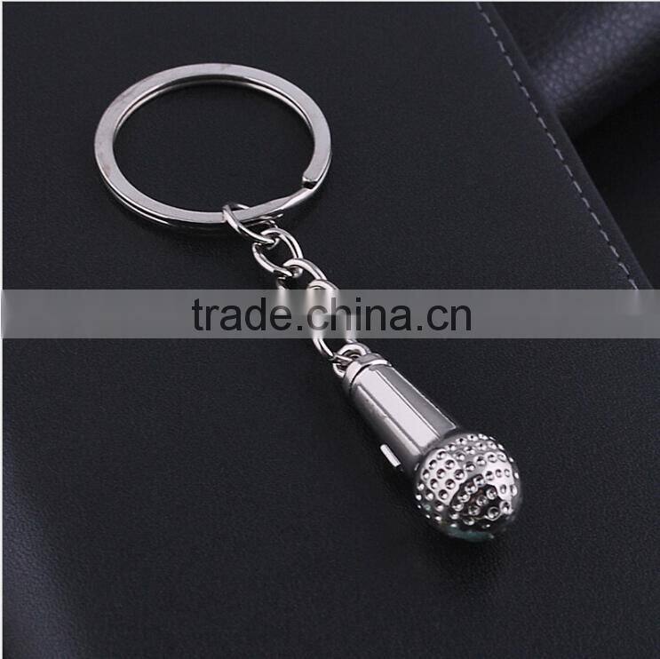 Factory direct metal Keychain key ring creative gift microphone keychain