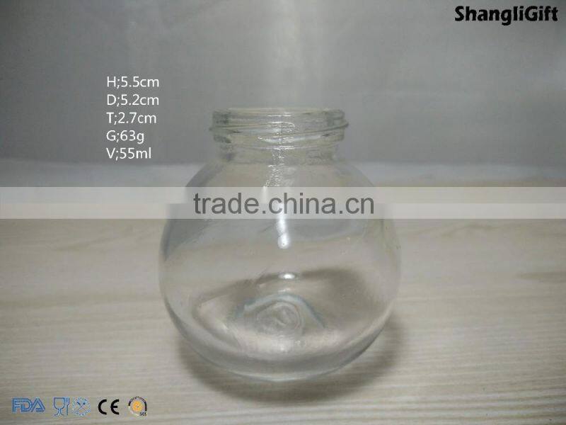 55ml Fda Certificated Custom Made Round Glass Jar Manufacturers