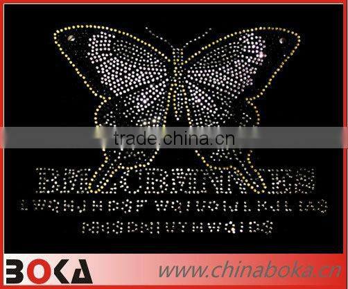 Hot sale rhinestone butterfly shape transfer motif